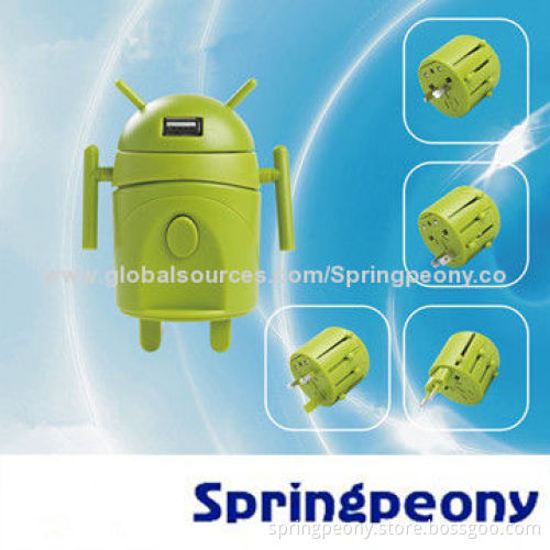 Universal Travel Power Plug with 110-250V AC Input, SGS, CE, FCC, RoHS Marks